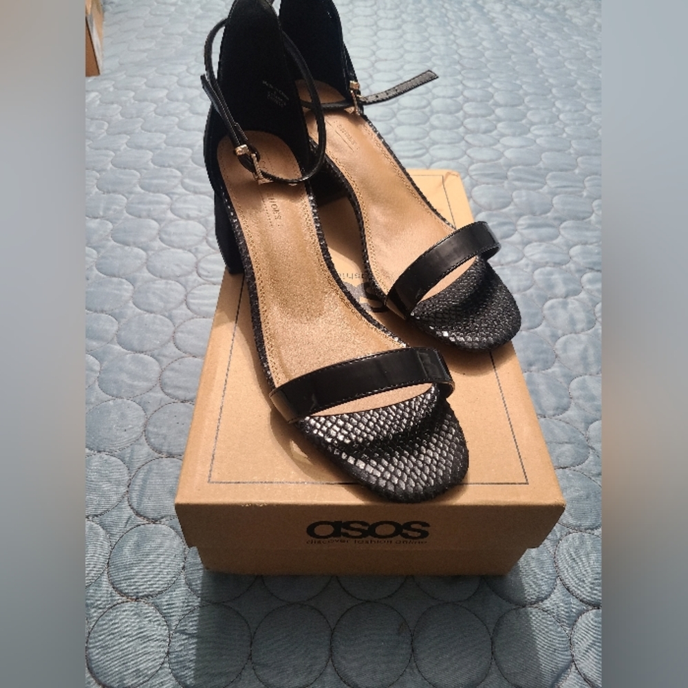 ASOS Black Sandal Heel (NWOT)